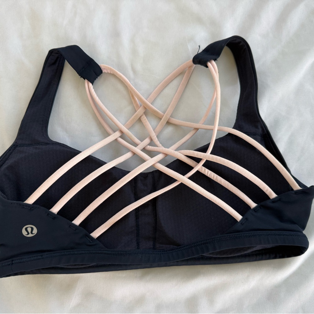 lululemon athletica Black and Pink Strappy Top